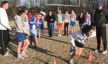JCS soccer athleres working on acceleration position