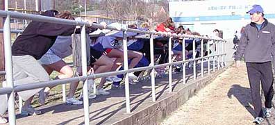 JCS Soccer team learning acceleration position